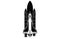 Rocket silhouette illustration astronaut vehicle icon,rocket base icon. Simple sign illustration