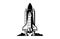 Rocket silhouette illustration astronaut vehicle icon,rocket base icon. Simple sign illustration