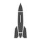 Rocket solid icon, transport symbol, space ship vector sign on white background, missile icon in glyph style for mobile
