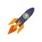 Rocket space astrology moon flat icon image