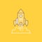 Rocket, spaceship, startup, launch, Game Flat Line Filled Icon. Beautiful Logo button over yellow background for UI and UX,