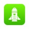 Rocket speed icon green vector