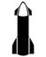 The rocket stands vertically - vector black and white picture for an icon or pictogram. Spaceship - stylization for an identity, l