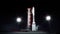 Rocket before the start animation. Space launch system. Realistic 4k animation.