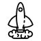 Rocket takeoff icon, outline style