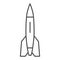 Rocket thin line icon, transport symbol, space ship vector sign on white background, missile icon in outline style for
