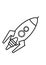 Rocket toys black and white lineart drawing illustration. Hand drawn coloring pages lineart illustration in black and white