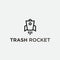 rocket trash logo or rocket icon
