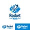 Rocket Wash Logo Premium Vector