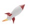 Rocket white red 3d-illustration