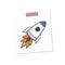 Rocketship start up note illustration