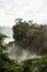 Rockface island in the river from iguazu falls view from argentina