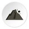Rockfall in mountains icon, flat style