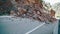 Rockfall on the road