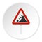 Rockfall traffic sign icon circle