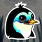 Rockhopper Penguin Animal Style Print Design Logo. Generative AI.
