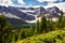 The Rockies. Hiking trail to Helen Lake in Banff National Park, Alberta, Canada