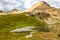 The Rockies. Hiking trail to Helen Lake in Banff National Park, Alberta, Canada