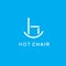 Rocking Chair vector logo. Furniture logo. H letter sign. Interiors logo