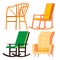 Rocking Chair Vector. Retro Furniture. Comfortable Home Wooden Chair. Isolated Cartoon Illustration