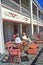 Rocking chairs on porch of Victorian home, Sea Mist Apartments in Cape May, NJ