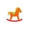 Rocking horse baby toy in flat design. Vector cartoon illustration.