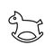 Rocking horse baby toy outline icon
