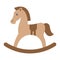 Rocking horse flat icon, wooden toy