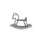 Rocking horse swing hand drawn outline doodle icon.