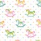 Rocking horses and hearts children seamless