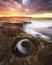 rockpool at sunrise near Pearl Beach on NSW Central Coast in australia