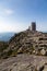 Rocks and Adirondack Mountains view