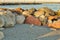 Rocks along pier