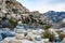 Rocks balanced on top of each other on mountain trail