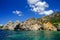 Rocks on the beach Paleokastritsa on Corfu, Greece.