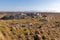 Rocks in a bog with Twelve Bens mountains in background