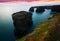 Rocks at cantabric coast in sunrise time