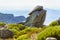 Rocks of capricious shapes balancing high in the mountains of Madrid, Spain.