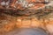Rocks caves in nabatean city of petra jordan