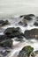 Rocks and churning water