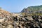 Rocks in Cies Islands seaside. Vigo, Pontevedra Spain