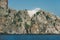 Rocks of Cilvarda cape in Alanya, view from sea