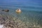 Rocks in the clear sea