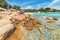 Rocks and clear water in Capriccioli beach