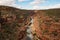 The rocks and cliffs of Z-Bend landscape in Western Australia in afteroon