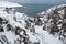 Rocks on the coast of the Barents Sea. Teriberka Murmansk Region, Russia