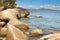 Rocks on Fitzroy Island with blue clear ocean