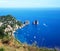 Rocks formations Faraglioni, Island Capri, Gulf of Naples, Italy, Europe