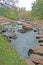 ROCKS AND GRASS ON BANKS OF RIVER