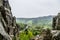 Rocks and hills in Tustan, Ukrainian Carpathians